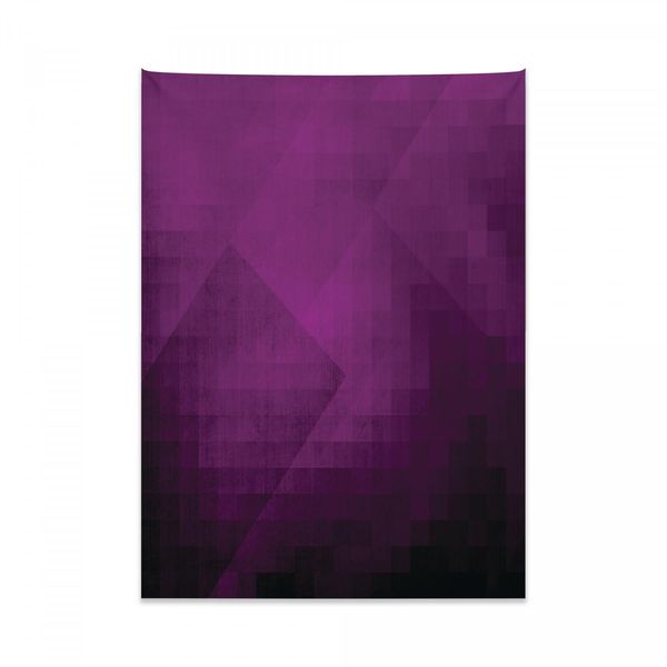 Arazzo Abakuhaus Aubergine, Quadrati Arte Moderna In Morbido Tessuto Microfibra Colori Chiari Che Non Sbiadiscono Lavabile, 110 X 150 Cm, Viola-image