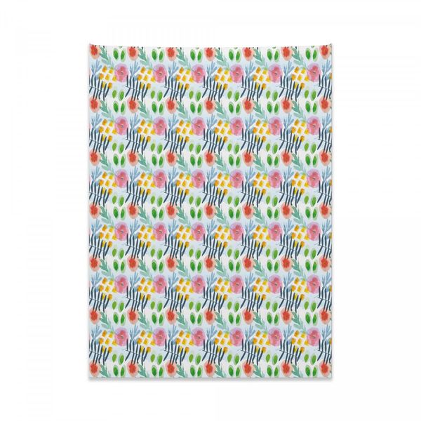 Arazzo Floreale Abakuhaus, Arte Moderna A Pennellate In Morbido Tessuto Microfibra, Colori Chiari Che Non Sbiadiscono, Lavabile, 110 X 150 Cm, Multicolore-image