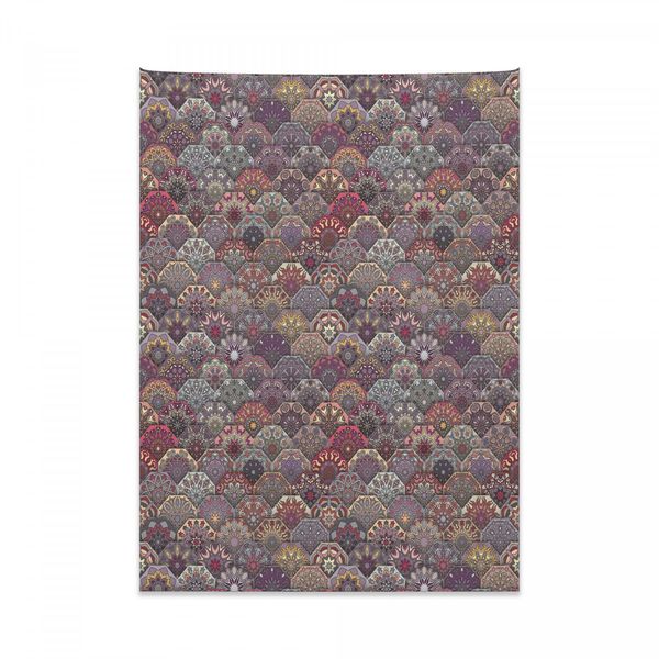 Tappeto Marocchino Abakuhaus, Mandala Decorato In Stile Retrò, Morbido Tessuto In Microfibra, Colori Chiari Che Non Sbiadiscono, Lavabile, 110 X 150 Cm, Multicolore-image