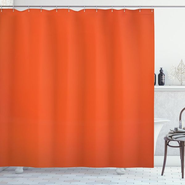 Abakuhaus Tenda Da Doccia Arancione, Stile Bohemien Retrò Etnico, Stampa Digitale Moderna Con 12 Ganci Su Tessuto Resistente All'acqua E Ai Batteri, 175 X 220 Cm, Arancione-image