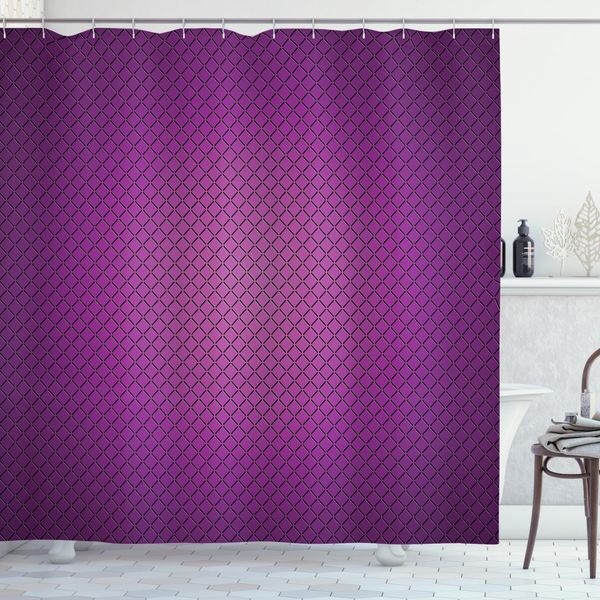 Abakuhaus Tenda Da Doccia Viola, Stile Astratto Moderno, Impermeabile, Incl. 12 Anelli, Resistente A Batteri E Muffe, 175 X 240 Cm, Viola-image