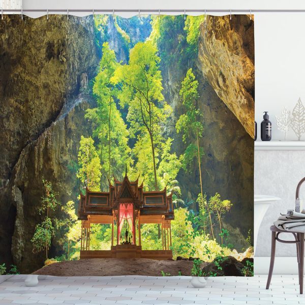 Abakuhaus Tenda Da Doccia Naturale, Latent Pavillion Cliff, Impermeabile, Inclusi 12 Anelli, Resistente A Batteri E Muffe, 175 X 240 Cm, Multicolore-image