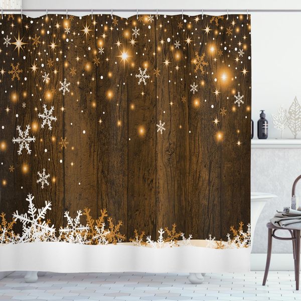 Abakuhaus Tenda Da Doccia Natalizia, Albero Delle Feste, Impermeabile, Inclusi 12 Anelli, Resistente A Batteri E Muffe, 175 X 200 Cm, Crema Verde Blu-image