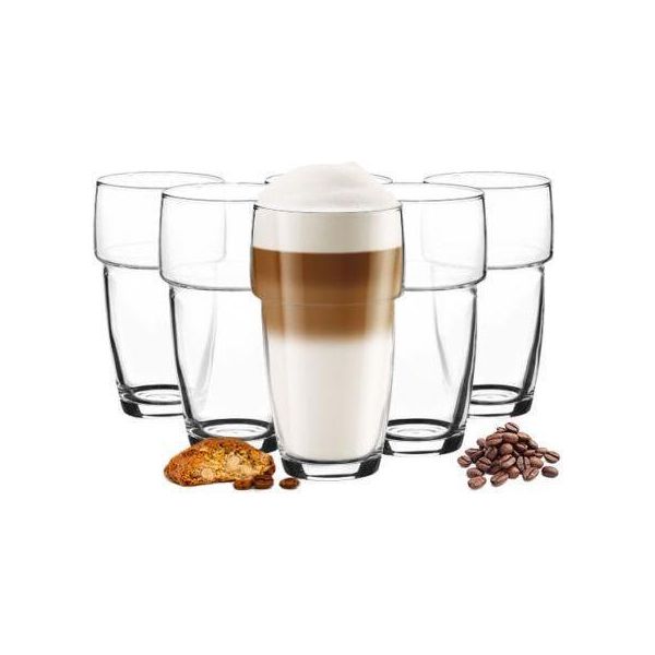 6 Bicchieri Impilabili Per Latte Macchiato 300 Ml Bicchieri Da Caffè Bicchieri Da Tè Cappuccino-image
