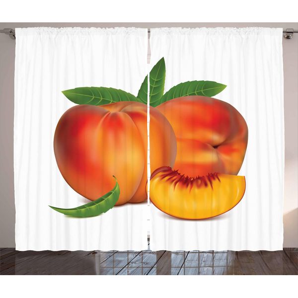 Abakuhaus Tenda Rustica Color Pesca, Vivid Vitamin Rich-Snack, Tenda Universale Per Soggiorno Con Passanti E Ganci, 280 X 175 Cm, Verde Vermiglio-image