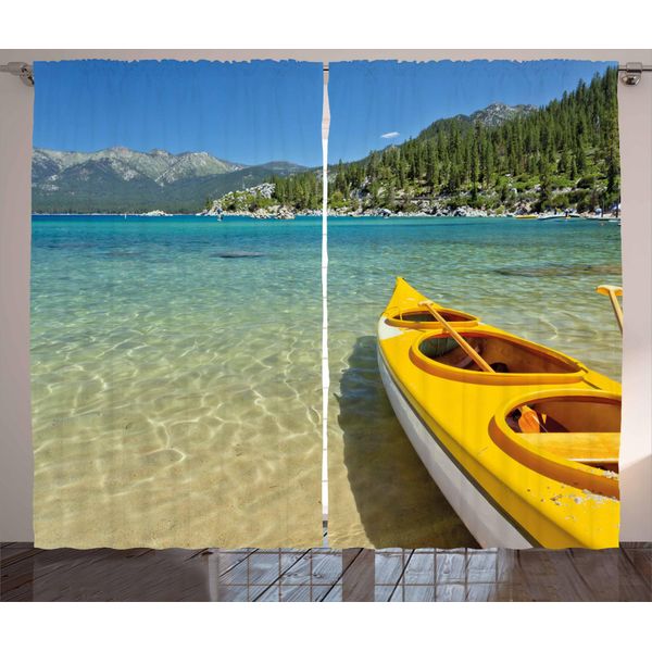 Abakuhaus Lake Tahoe Tenda Rustica, Kayak Estremo, Tenda Con Passanti E Ganci Per Camera Da Letto, 280 X 175 Cm, Verde Tiglio Turchese-image