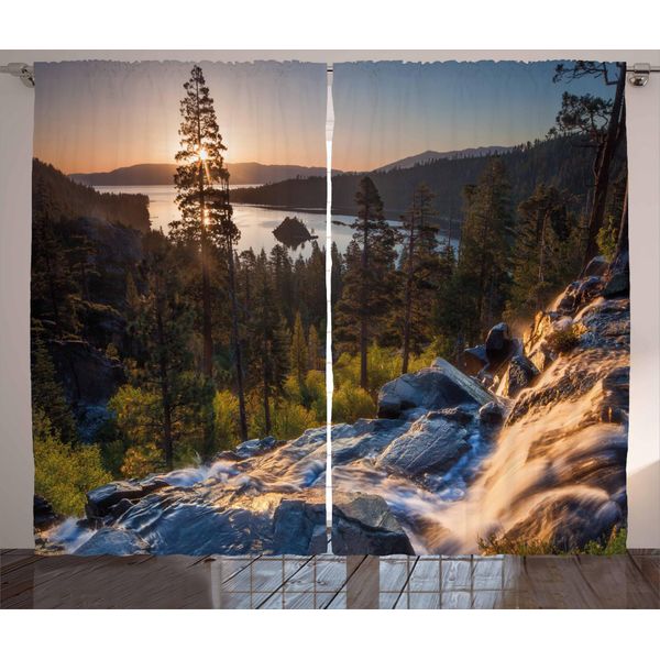 Abakuhaus Lake Tahoe Tenda Rustica, Romantic Usa Places, Tenda Universale Per Soggiorno Con Passanti E Ganci, 280 X 175 Cm, Multicolore-image