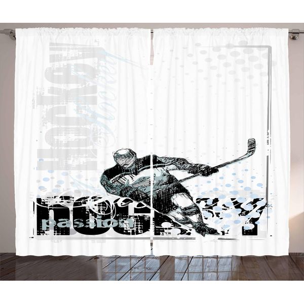 Abakuhaus Hockey Su Ghiaccio Tenda Rustica, Portiere Professionista, Soggiorno Tenda Universale Con Passanti E Ganci, 280 X 175 Cm, Multicolore-image