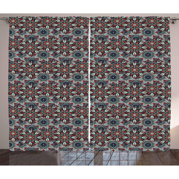Abakuhaus Tenda Rustica, Arte Floreale Ottomana, Tende Universali Per Soggiorno Con Passanti E Ganci, 280 X 175 Cm, Multicolore-image