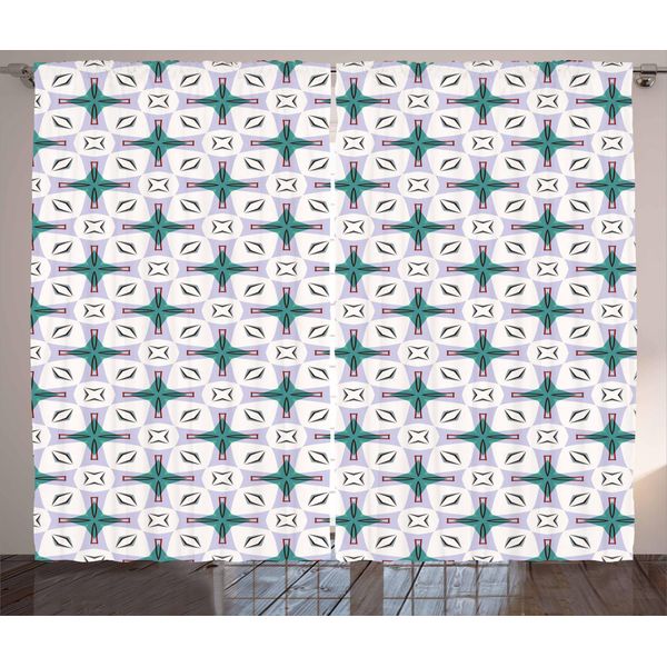 Abakuhaus Tenda Moderna Rustica, Geometrica Astratta, Tende Universali Per Soggiorno Con Passanti E Ganci, 280 X 175 Cm, Multicolore-image
