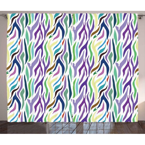 Abakuhaus Tenda Rustica Astratta, Motivo Leopardo Orientale, Tende Universali Per Soggiorno Con Passanti E Ganci, 280 X 175 Cm, Multicolore-image