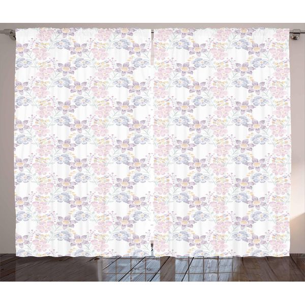 Abakuhaus Tenda Romantica Rustica, Disegno Spring Season, Tende Universali Per Soggiorno Con Passanti E Ganci, 280 X 175 Cm, Multicolore-image