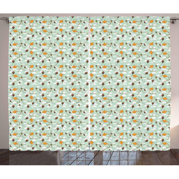 Abakuhaus Primavera Tenda Rustica, Aquiloni Che Volano Nel Cielo, Soggiorno Tenda Universale Con Passanti E Ganci, 280 X 175 Cm, Multicolore-image