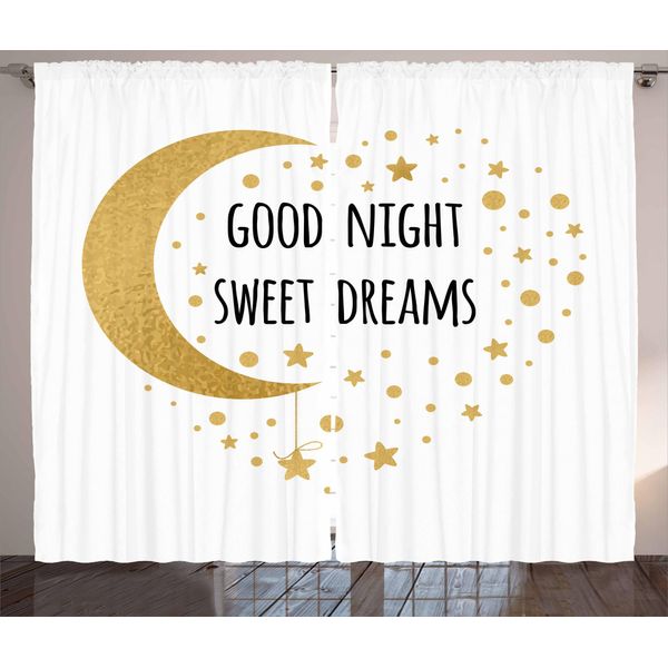 Abakuhaus Dolci Sogni Tenda Rustica, Allegra Calligrafia, Soggiorno Nastro Universale Tende Con Passanti E Ganci, 280 X 175 Cm, Sabbia Marrone Nero-image