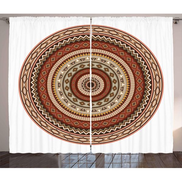 Abakuhaus Tenda Rustica Afgana, Zigzags, Tende Universali Per Soggiorno Con Passanti E Ganci, 280 X 175 Cm, Multicolore-image