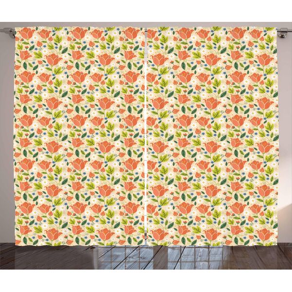 Abakuhaus Tenda Rustica Olandese, Tulipani Primaverili Colorati, Tenda Universale Per Soggiorno Con Passanti E Ganci, 280 X 175 Cm, Multicolore-image