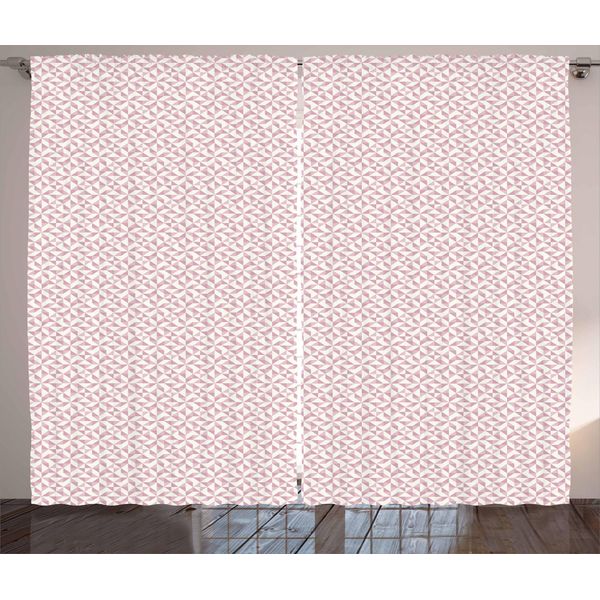 Abakuhaus Tenda Rustica Pinwheel, Motivo Rosa Tenue, Tenda Con Passanti E Ganci Per Camera Da Letto, 280 X 175 Cm, Rosa Bianca Essiccata-image