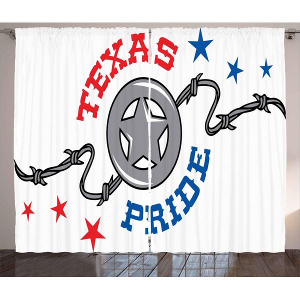 Abakuhaus Texas Star Tenda Rustica, Motivo Sud Americano, Tende Universali Per Soggiorno Con Passanti E Ganci, 280 X 175 Cm, Grigio Pallido Vermiglio-image
