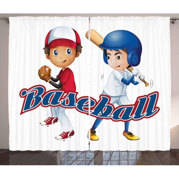 Abakuhaus Sport Tenda Rustica, Baseball Pitching, Soggiorno Tenda Universale Con Passanti E Ganci, 280 X 175 Cm, Blu Cobalto Bianco-image
