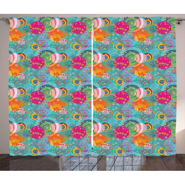 Abakuhaus Tenda Rustica Con Motivi Floreali, Dandelion Vibrant Spring, Tenda Universale Per Soggiorno Con Passanti E Ganci, 280 X 175 Cm, Multicolore-image