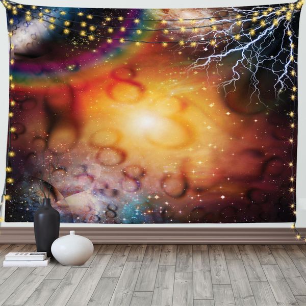 Abakuhaus Arazzo Astrologico, Spiritualità Astrale, Soggiorno Camera Da Letto Casa Arazzo In Raso Setoso, 200 X 150 Cm, Multicolore-image