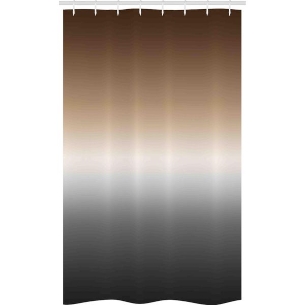 Abakuhaus Tenda Da Doccia Stretta Ombre, Motivo Marrone E Grigio, Set Decorativo Per Bagno In Tessuto Con Ganci, 120 X 180 Cm, Marrone Grigio-image