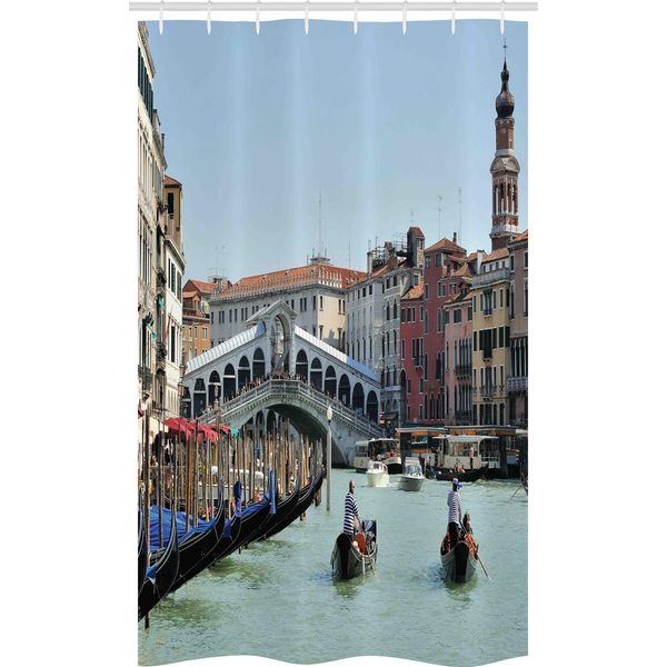 Abakuhaus Italia Tenda Da Doccia Stretta, Foto Gondola Veneziana Sul Canale, Set Decorativo Per Bagno In Tessuto Con Ganci, 120 X 180 Cm, Multicolore-image