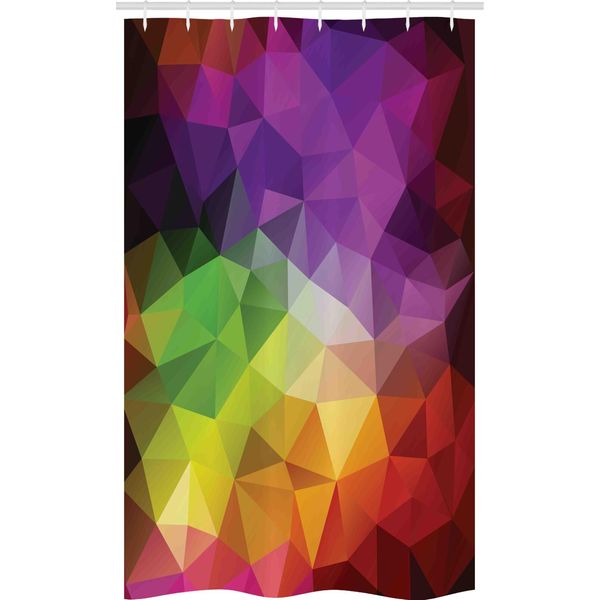 Abakuhaus Tenda Da Doccia Colorata E Stretta, Forma Geometrica Poligonale, Set Decorativo Per Bagno In Tessuto Con Ganci, 120 X 180 Cm, Multicolore-image