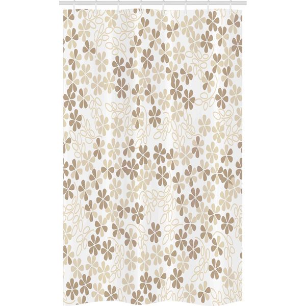 Abakuhaus Tenda Da Doccia Estiva Stretta, Bouquet Di Fiori, Set Decorativo Per Bagno In Tessuto Con Ganci, 120 X 180 Cm, Beige Umbra Crema-image
