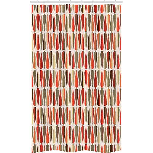 Abakuhaus Tenda Da Doccia Geometrica Stretta, Stile Retrò Anni '70, Set Decorativo Per Bagno In Tessuto Con Ganci, 120 X 180 Cm, Multicolore-image