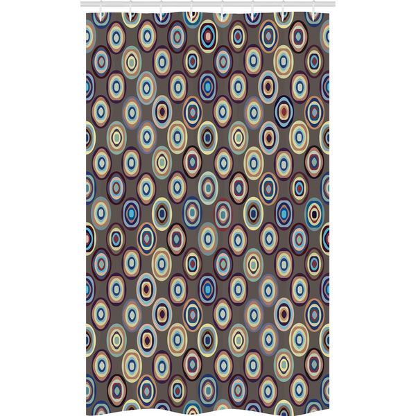 Abakuhaus Tenda Da Doccia Geometrica Stretta, Grandi Pois Astratti, Set Decorativo Per Bagno In Tessuto Con Ganci, 120 X 180 Cm, Multicolore-image