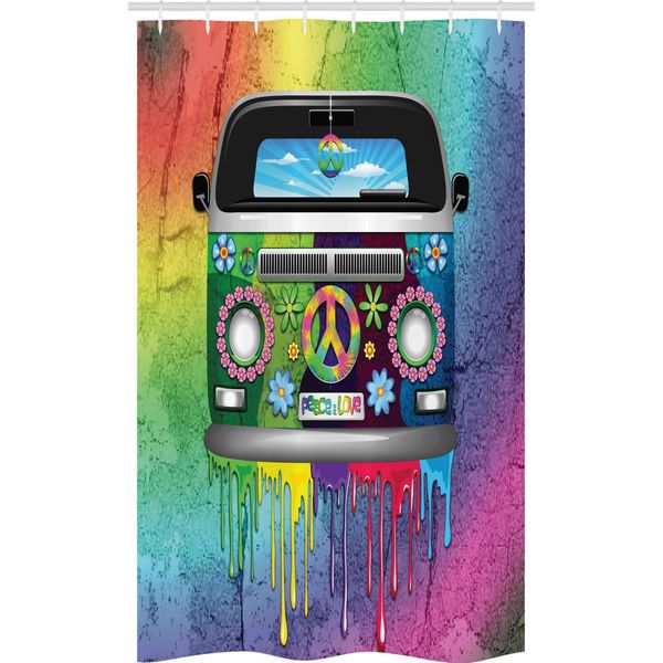 Abakuhaus Tenda Da Doccia Colorata E Stretta, Old Style Hippie Van, Set Decorativo Per Bagno In Tessuto Con Ganci, 120 X 180 Cm, Multicolore-image