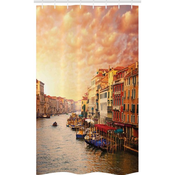 Abakuhaus Venezia Tenda Da Doccia Stretta, Immagine Italiana Di Venezia, Set Decorativo Per Bagno In Tessuto Con Ganci, 120 X 180 Cm, Multicolore-image