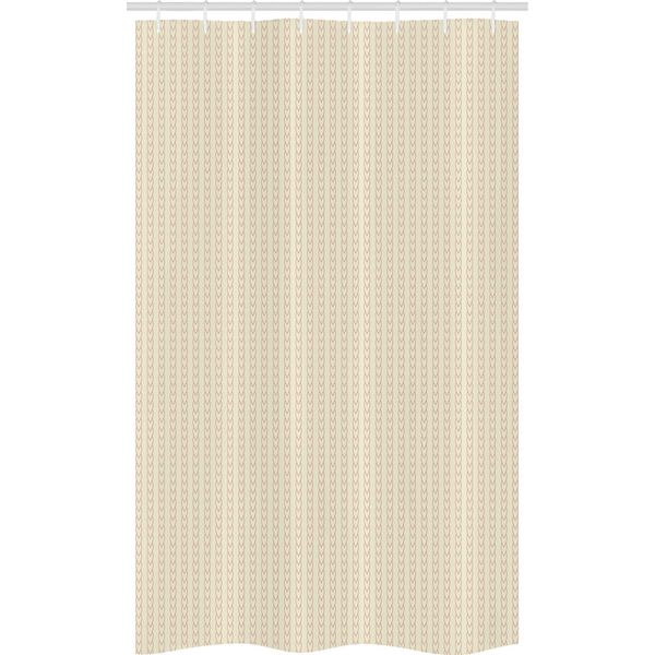 Abakuhaus Tenda Da Doccia Geometrica Stretta, Motivo Verticale, Set Decorativo Per Bagno In Tessuto Con Ganci, 120 X 180 Cm, Color Crema E Rosa Chiaro-image