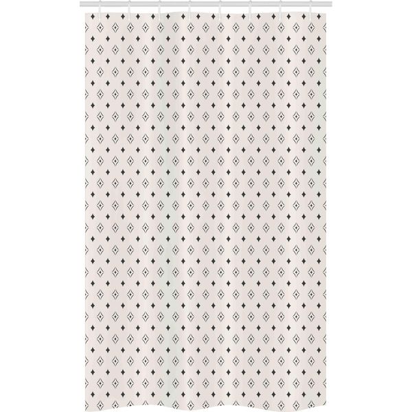 Abakuhaus Tenda Da Doccia Stretta Geometrica, Motivi Geometrici, Set Decorativo Per Bagno In Tessuto Con Ganci, 120 X 180 Cm, Grigio Antracite Beige-image