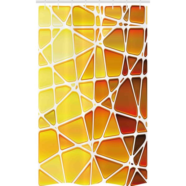 Abakuhaus Tenda Da Doccia Stretta Gialla, Forme Geometriche Sfumate, Set Decorativo Per Bagno In Tessuto Con Ganci, 120 X 180 Cm, Calendula Gialla-image