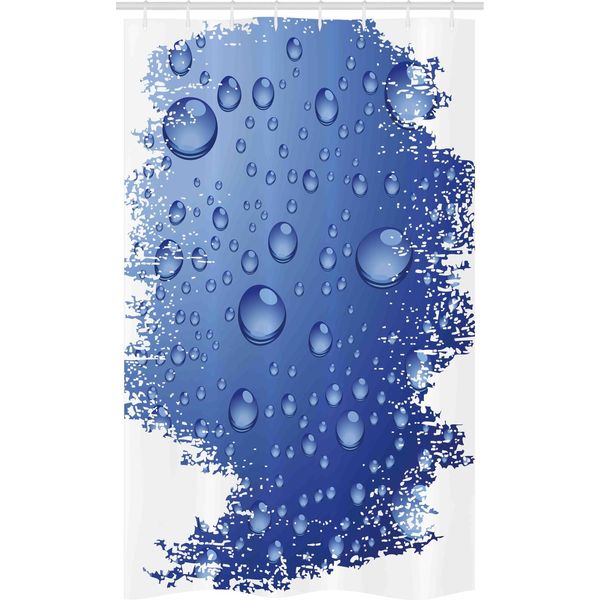 Abakuhaus Tenda Da Doccia Stretta In Stile Grunge, Bolle D'acqua E Gocce Di Pioggia, Set Decorativo Per Bagno In Tessuto Con Ganci, 120 X 180 Cm, Blu Violetto-image
