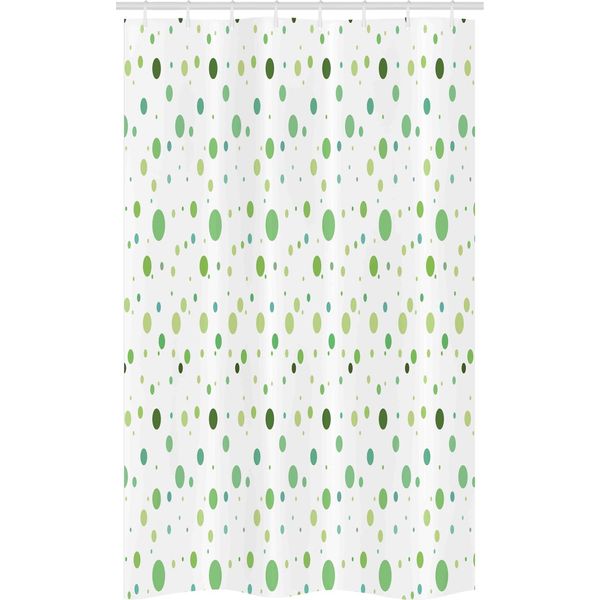 Abakuhaus Tenda Da Doccia Stretta, Pois Verde Sfumato, Set Decorativo Per Bagno In Tessuto Con Ganci, 120 X 180 Cm, Verde Felce-image