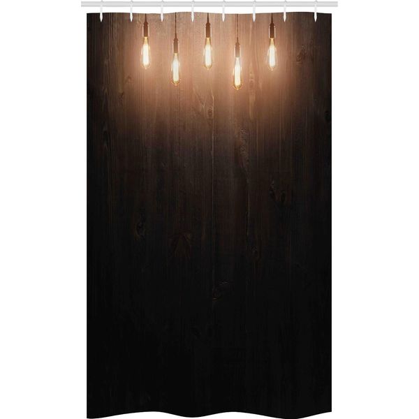 Abakuhaus Tenda Da Doccia Industriale Stretta, Wooden Room, Set Decorativo Per Bagno In Tessuto Con Ganci, 120 X 180 Cm, Cannella-image