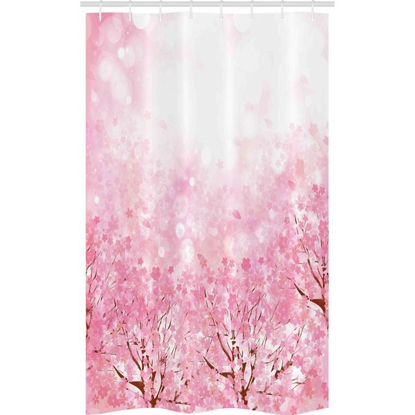 Abakuhaus Tenda Da Doccia Rosa Pallido, Romantic Sakura Tree, Set Decorativo Per Bagno In Tessuto Con Ganci, 120 X 180 Cm, Rosa Confetto-image
