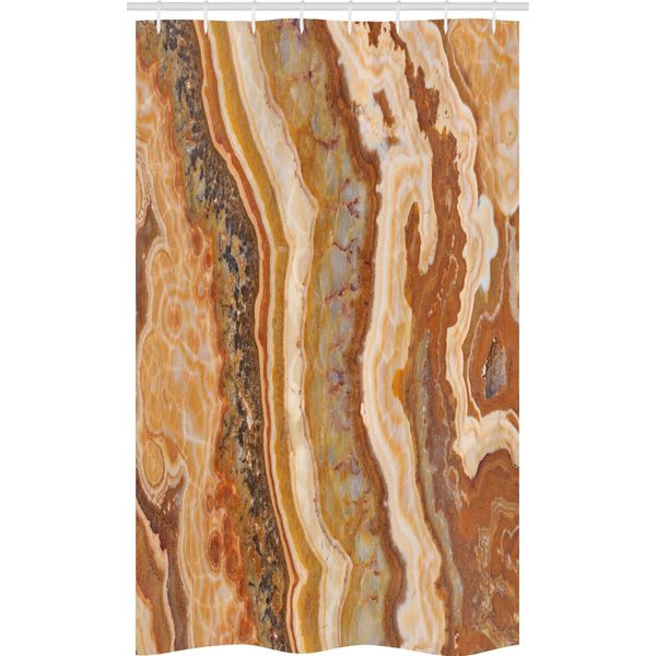 Abakuhaus Tenda Da Doccia Stretta In Marmo, Forma Minerale Acquerellata, Set Decorativo Per Bagno In Tessuto Con Ganci, 120 X 180 Cm, Multicolore-image