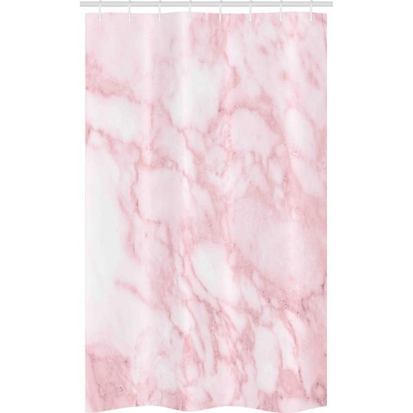 Abakuhaus Tenda Da Doccia Stretta In Marmo, Morbida Texture Granito, Set Decorativo Per Bagno In Tessuto Con Ganci, 120 X 180 Cm, Rosa Chiaro-image