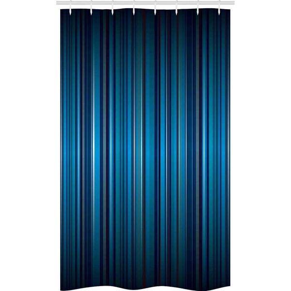 Abakuhaus Tenda Da Doccia Stretta Harbor Stripes, Blu Vivace, Set Decorativo Per Bagno In Tessuto Con Ganci, 120 X 180 Cm, Blu Navy Verde Acqua-image
