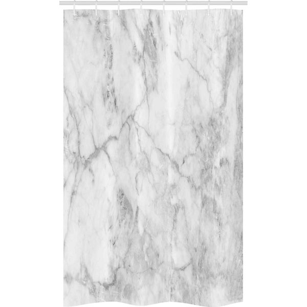 Abakuhaus Tenda Da Doccia Stretta In Marmo, Linee Stained Grunge, Set Decorativo Per Bagno In Tessuto Con Ganci, 120 X 180 Cm, Grigio-image