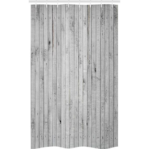 Abakuhaus Grigio E Bianco Tenda Da Doccia Stretta, Pannello Verticale, Set Decorativo Per Bagno In Tessuto Con Ganci, 120 X 180 Cm, Grigio-image