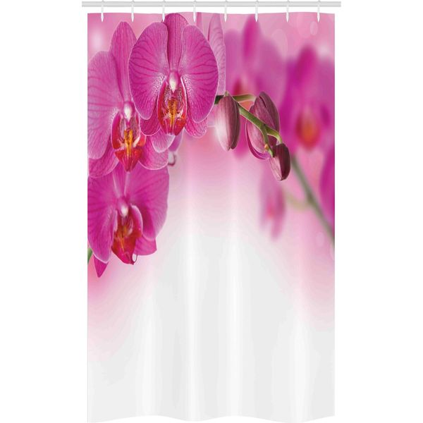 Abakuhaus Orchidea Tenda Da Doccia Stretta, Orchidea Esotica Feng Shui, Set Decorativo Per Bagno In Tessuto Con Ganci, 120 X 180 Cm, Multicolore-image