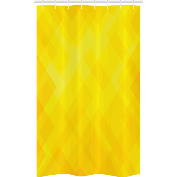 Abakuhaus Tenda Da Doccia Stretta Gialla, Motivo Diamante Moderno, Set Decorativo Per Bagno In Tessuto Con Ganci, 120 X 180 Cm, Giallo Calendula-image