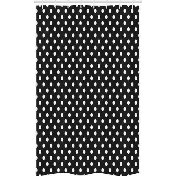 Abakuhaus Nero E Bianco Tenda Da Doccia Stretta, Pois Tradizionali, Set Decorativo Per Bagno In Tessuto Con Ganci, 120 X 180 Cm, Grigio Antracite Bianco-image