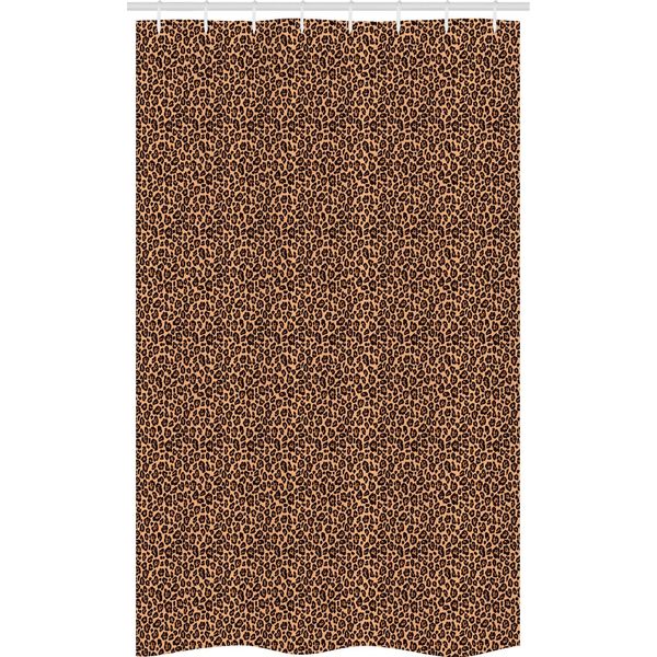 Abakuhaus Tenda Da Doccia Stretta Con Stampa Leopardata, Arancione Esotico Africano, Set Decorativo Per Bagno In Tessuto Con Ganci, 120 X 180 Cm, Arancione Nero-image