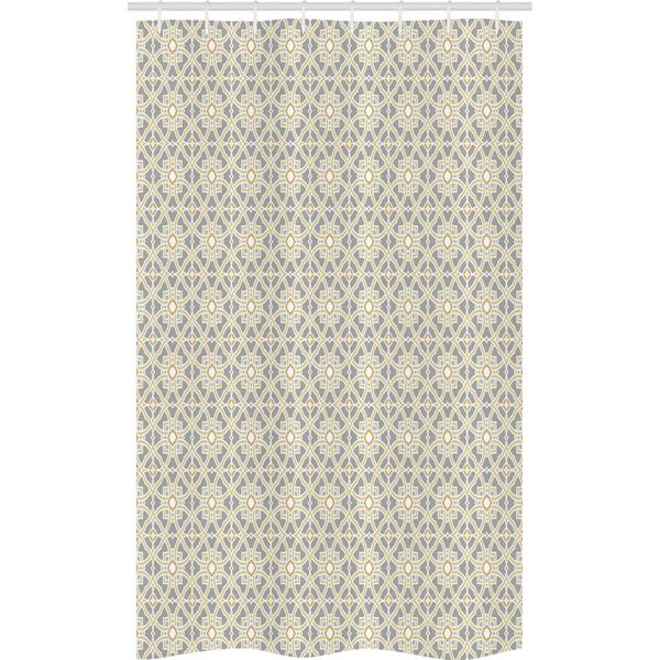 Abakuhaus Tenda Da Doccia Etnica Stretta, Disegno Azulejos, Set Decorativo Per Bagno In Tessuto Con Ganci, 120 X 180 Cm, Beige Tortora-image